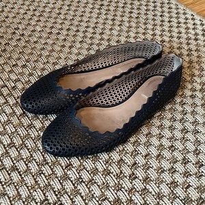 Chloe Lauren Ballerina Scallop Flat Navy Leather EU 36.5